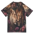 thumbnail image 2 of BZSMCE Summer T-shirt Sunscreen Lioness in Floral Setting Pattern Swim Tops, 2 of 6