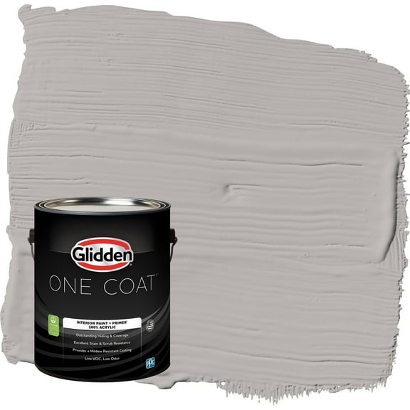 Glidden One Coat Gray Marble / Grey Flat Interior Paint with Primer, 1 Gallon