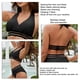 thumbnail image 1 of Traje de Baño Bikini ANGGREK Cuello en V Dobladillo de Empalme de Malla Cintura Slim Fit 2 Piezas, 1 of 6