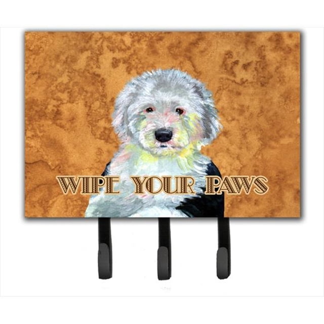 Carolines Treasures LH9457TH68 6 x 9 In. Old English Sheepdog Wipe your Paws Leash or Key Holder
