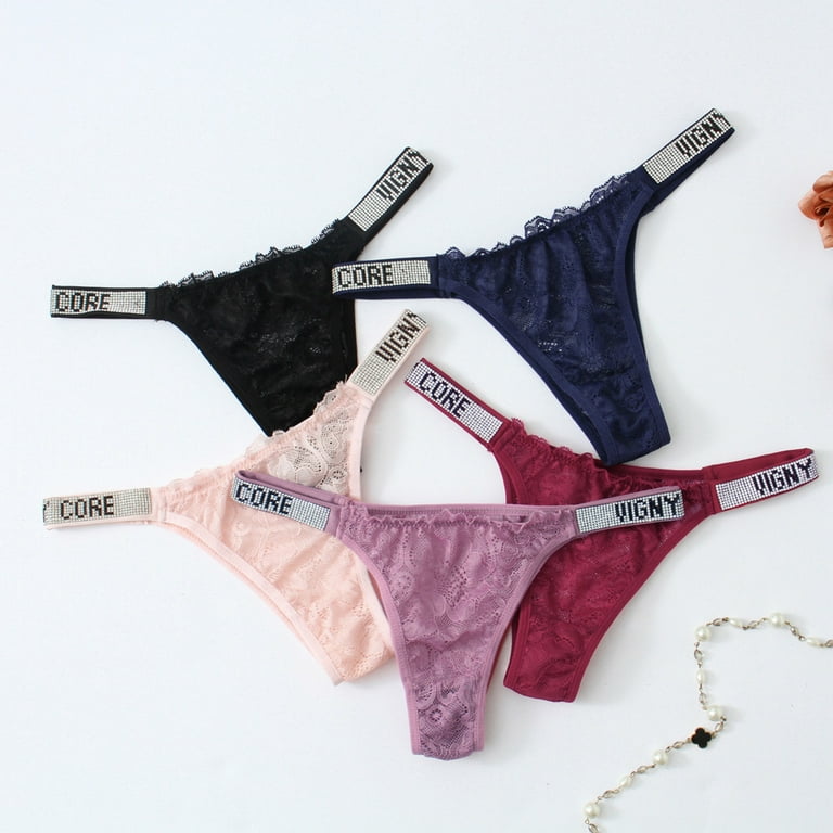 Victoria's Secret Lace VS Rhinestone Bra Underwear Set Panty Comfort Push  Up SET