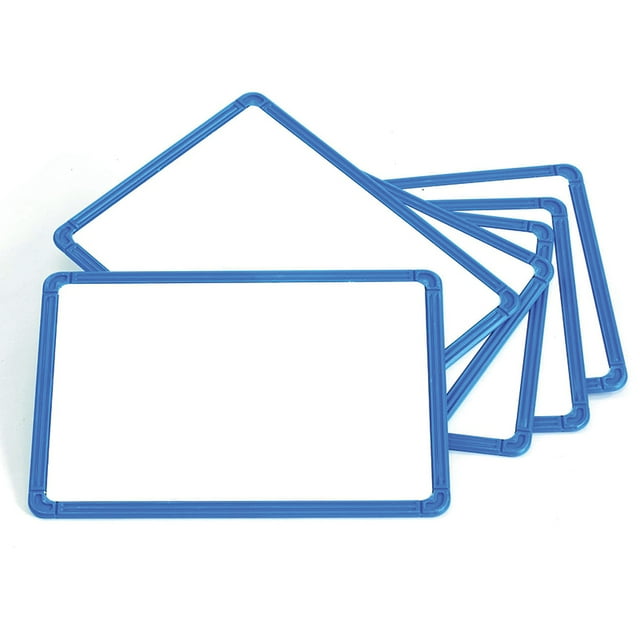 Plastic Framed Metal Whiteboards - Blue - Set Of 6