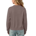 thumbnail image 4 of LEKWK Girls Cardigan Toddler School Uniform Long Sleeve Button Down Sweater Knit Lightweight Cute Sweater Spring Fall Outwear Brown Cardigan Size 10-11, 4 of 9