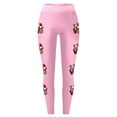 thumbnail image 5 of Women Valentine's Day Leggings Casual Solid with Side Love Print Trousers Slim Elastic High Wais Stretch Long Boot Pants A-Pink XXL, 5 of 5