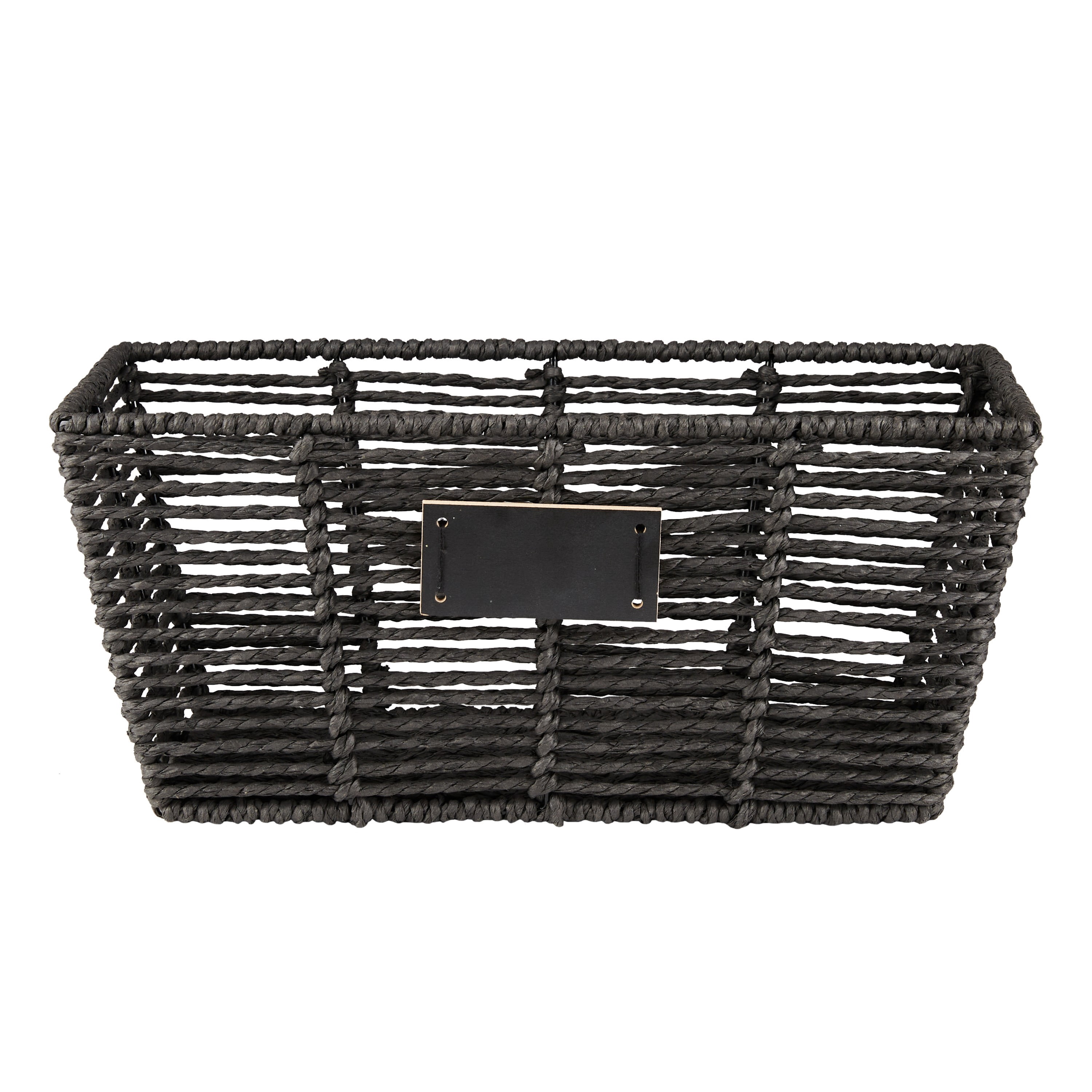 Simplify Medium Shelf Storage Tote Organizer Black Color 12.9x6.4x5.7 Inches | Storage Basket for Organizing | Closet Shelf Bins Container