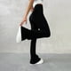 thumbnail image 4 of Pantalones acampanados micro ajustados de color sólido de moda de otoño para mujeres europeas y americanas, 4 of 6