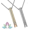 thumbnail image 1 of 2pcs Stainless Steel Mindful Breathing Necklaces for Women - Anxiety & Stress Relief, Meditation and Relaxation Accessories--Silver gold-Model code 28 Silver gold, 1 of 5