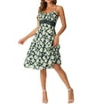 thumbnail image 2 of Vestido midi floral con tirantes de espagueti y escote en V de INSPIRE CHIC Verde XS, 2 of 6