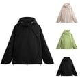 thumbnail image 1 of Sentmoon Winter Jacket Men Solid Color Long Sleeve Drawstring Hooded Neck Coats for Men Oversized Zipper Windbreaker Mens Clothes Trendy with Pockets Fall Stylish for Walking and Daily, 1 of 8