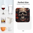 thumbnail image 6 of Lsque Vintage Butterfly Flower Skull Pattern 4" Drink Coasters Set of 4, PVC Leather Absorbent Coasters, Table Coaster Set Decorative Coffee Cup Coasters Housewarming Gift -Square, 6 of 6
