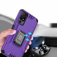 thumbnail image 5 of For TCL 40 XL Tough Metallic Hybrid Ring Kicstand + Screen Protector, Military Grade Heavy Duty TPU Shockproof Rugged Cover ,Xpm Phone Case [ Purple ], 5 of 5