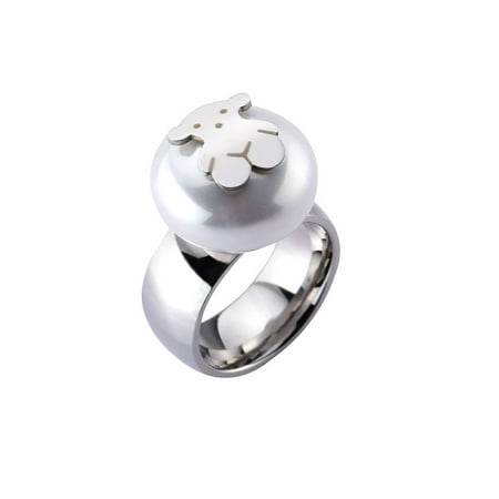 Mignon Petit Ours Bague Artificielles Perle 316l Titane Des Femmes Mignon Petit Ours Bague Artificielles Perle 316l Titane Des Femmes