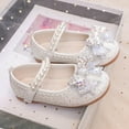 thumbnail image 6 of LUOGENLI Slippers Girls Slippers Size 3-4 Girls Sandals Fashion New Pattern Cute Bow Decoration Versatile Pearl Flat Bottom Comfortable Hook Loop Shoes Kids Slippers Girls Size 10 White 32, 6 of 9