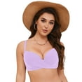 thumbnail image 3 of vigerkar Women's Underwire Bikini Top Push Up Bathing Suits Quick Dry Swim Tops Light Purple, XL, 3 of 9