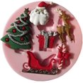 thumbnail image 2 of Molde de silicona para mini Papá Noel de 6 cavidades, árbol de Navidad, regalo, Papá Noel, molde para glaseado de grado alimenticio, pasta de azúcar antiadherente, resina de fondant de chocolate,, 2 of 5