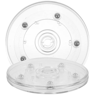 MasteelfCA 2Pcs Clear Acrylic Turntable 360-degree Rotating Turntable Home Spice Turntable Desktop Turntable