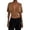Brown, variant on Women Fitted Cinched Waist Top Dolman Sleeve Plunging V Neck Low Cut Top Sexy Summer Ruched Wrap Shirt Going Out