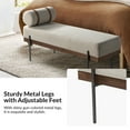 thumbnail image 5 of 48" Upholstered Ottoman Bench with One Pillow Modern Metal Legs Bed Foot Stool Bedroom Entryway Ivory, 5 of 10