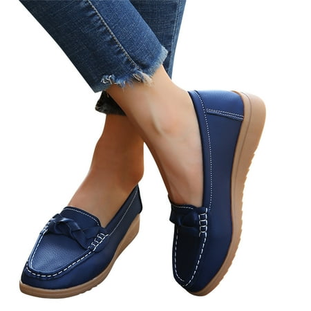 Mepaouo Loafers for Women Business Casual Shoes Slip on Work Breathable Flat Penny Loafers