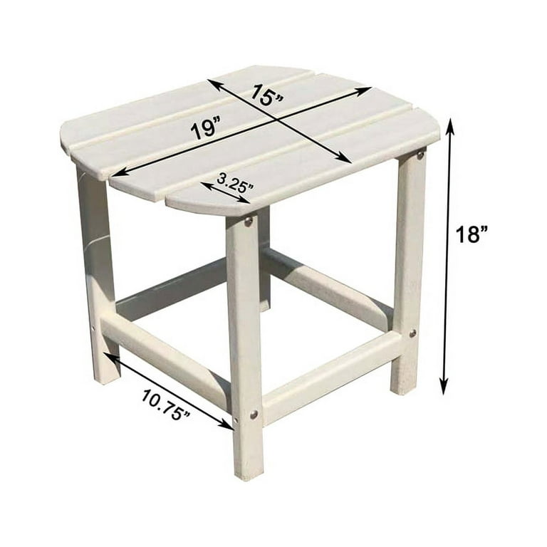 Hampton White Outdoor Patio Adirondack Chair with Hideaway Ottoman and Table Set