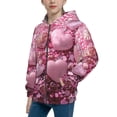 thumbnail image 2 of Pofeuu Pink Glitter Heart Candy Print Teenage Zipper Hoodie Sweatshirts Hooded Casual Jackets With Pocket For Boys Girls-Small, 2 of 6
