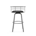 thumbnail image 3 of Amisco Turbo 30 In. Swivel Bar Stool - Black Faux Leather / Metallic Grey Metal, 3 of 8