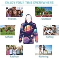 thumbnail image 5 of Fotbe Planet Pastel Galaxy Pattern Youth Pullover Hooded Sweatshirt, Boys Hoodie, Kangaroo Pocket Hoodie for Kids Girls -Small, 5 of 6