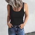 thumbnail image 2 of Krdevn Women's Sleeveless Scoop Neck Ribbed Tank Tops Fitted Basic Cami Tee Shirts -Black,XXXL, 2 of 5