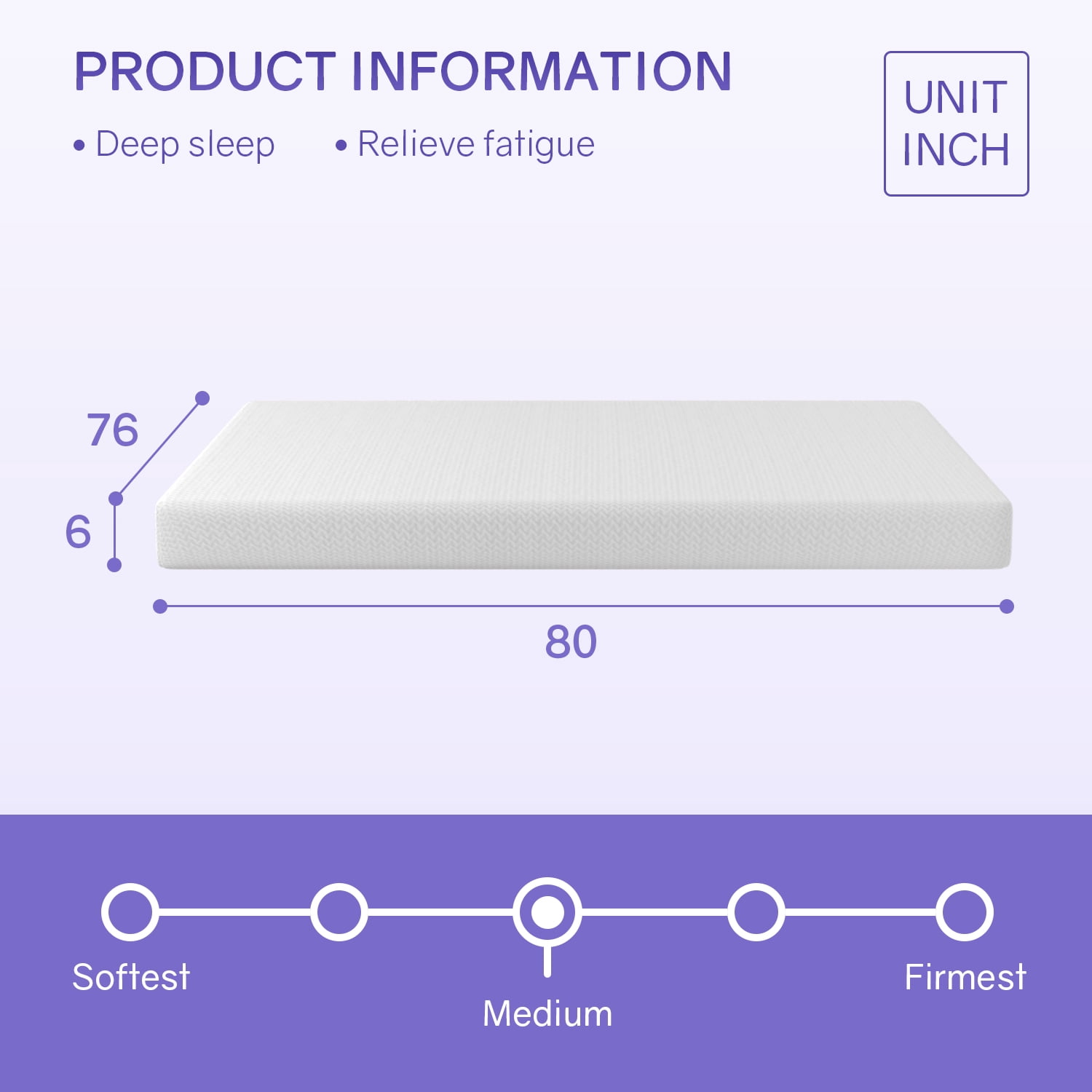 PayLessHere 6 Inch King Green Tea Memory Foam Mattress,White