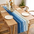 thumbnail image 3 of Table Runner 72 Inches Long for Kitchen Dining, Navy Blue Ombre Beach Dresser Scarf Farmhouse, Dining Table Decorations for Wedding/Parties, Summer Ocean Coastal Gradient Waves 13 x 72 In, 3 of 8