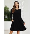 thumbnail image 5 of VEPKUL Womens Casual Plus Size Sweater Dresses 5XL, Long Sleeve Fall Dresses Crew Neck Tunic Dress with Pockets, 5 of 9