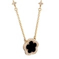 thumbnail image 1 of Collar con dije de trebol onix chapa de oro 18k, 1 of 5