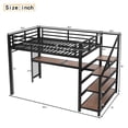 thumbnail image 4 of Bellemave Queen Size Loft Bed with Desk, Metal Loft Bed with Built-in Storage Shelves and Multifunctional Iron Nets, Loft Bed Queen with USB, LED, Loft Bed Queen Size for Teens Adults, Black, 4 of 12