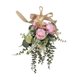 thumbnail image 4 of Guirnalda de flores artificiales con forma de lágrima, crisantemo y eucalipto para decorar la puerta principal. Púrpura, 4 of 9