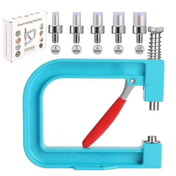 Handheld Manual Bead & Rivet Setter – Rhinestone Pearl Press Tool for Jewelry, Clothes & Crafts(Blue)Z