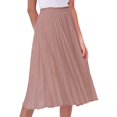 thumbnail image 2 of Women's Solid Pleated Maxi Skirt - Elegant, Elastic Waist, Midi Length, Polyester, 2 of 6