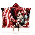 thumbnail image 2 of Demon Slayer Wearable Blanket Cloak Arctic Velvet Hooded Blanket Soft Fuzzy Hoodie Blanket Cape for Adults Kids 40"x50", 2 of 8