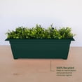 thumbnail image 6 of Bloem Dayton 27" Wide Plastic Planter Box - 100% Recycled Plastic Outdoor Rectangular Pot for Deck, Patio & Porch, Turtle Green, 2-Pack, 6 of 8