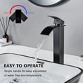 thumbnail image 2 of Modern Single Handle Waterfall Bathroom Sink Faucet with Deck Plate for 1 or 3 Holes, Utility Farmhouse Remodel for RV Camper, 2 of 8