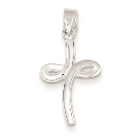 925 Sterling Silver Polished Closed back Cross Charm Pendant