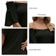 thumbnail image 5 of Camisa de manga corta para mujer, cuello en V plisado, manga con volantes, camisa con hombros descubiertos para mujer, Top para fiesta diaria de verano, negro XL, 5 of 6