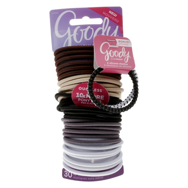 Goody Goody Ouchless NoMetal Hair Elastics, Assorted Neutral Colors
