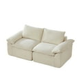 thumbnail image 3 of Modern corduroy cloud sofa, can be freely combined and has a comfortable sitting experience, suitable for modern living room furniture in homes, apartments, and offices, White, 3 of 4