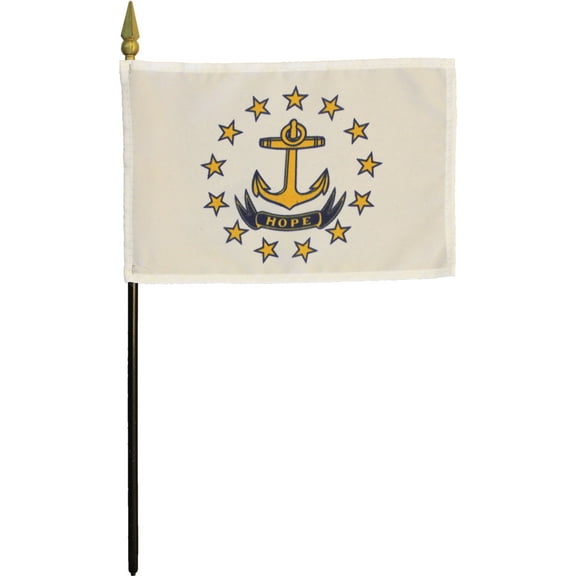 Rhode Island - 4"X6" Stick Flag