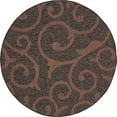 thumbnail image 2 of Unique Loom Outdoor Botanical Collection Area Rug - Vine (6' Round Chocolate Brown/Black), 2 of 4