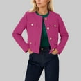 thumbnail image 2 of Womens Balloon Long Sleeve Blazer Cropped Jackets Business Coat Color: PK2 Size: S, 2 of 4