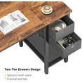 thumbnail image 3 of Cubicubi Computer Desk 40" Office Desk with Drawer, Rustic Brown Finish, 3 of 7