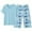 Z02 Light Blue-B, variant on Plus Size Pajama Set for Women Short Sleeve Button Up Pjs Set Soft Sleepwear Loose Top and Cropped Capri Pants Loungewear 2pc