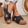 thumbnail image 5 of Yyuenw Women's Fashion Casual Spring And Summer Comfortable Solid Color Open Toe Thick Bottom Wedge Heel Sandals, 5 of 9