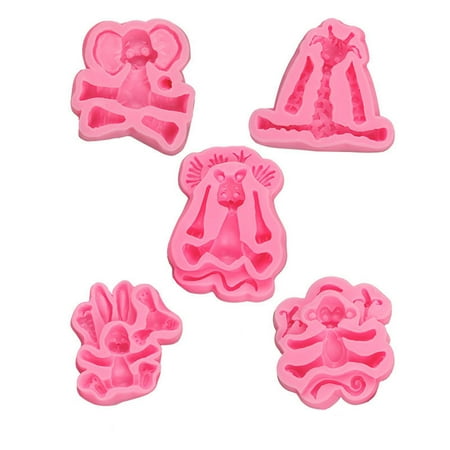 

Wozhidaoke home & kitchen Diy Animal Cake Silicone Easter 5PC Cake Color Silicone Qifeng Shape Cake Mould easter decorations